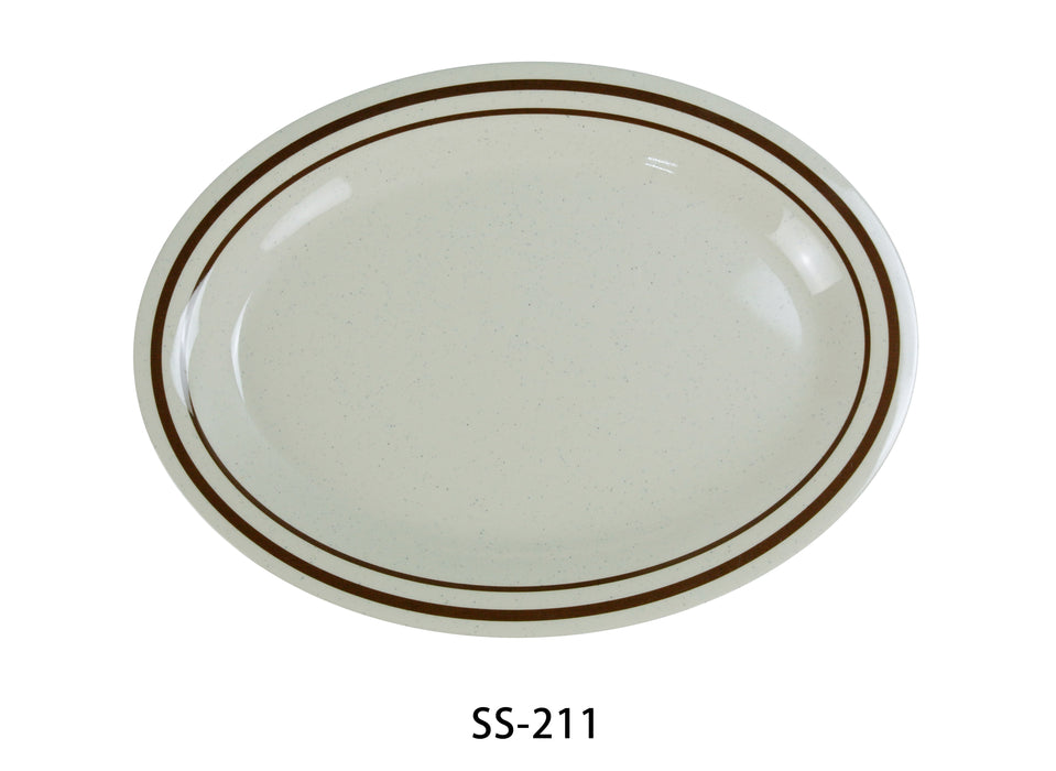 Yanco SS-211 Sesame Oval Platter, Melamine, Pack of 24 (2 Dz)