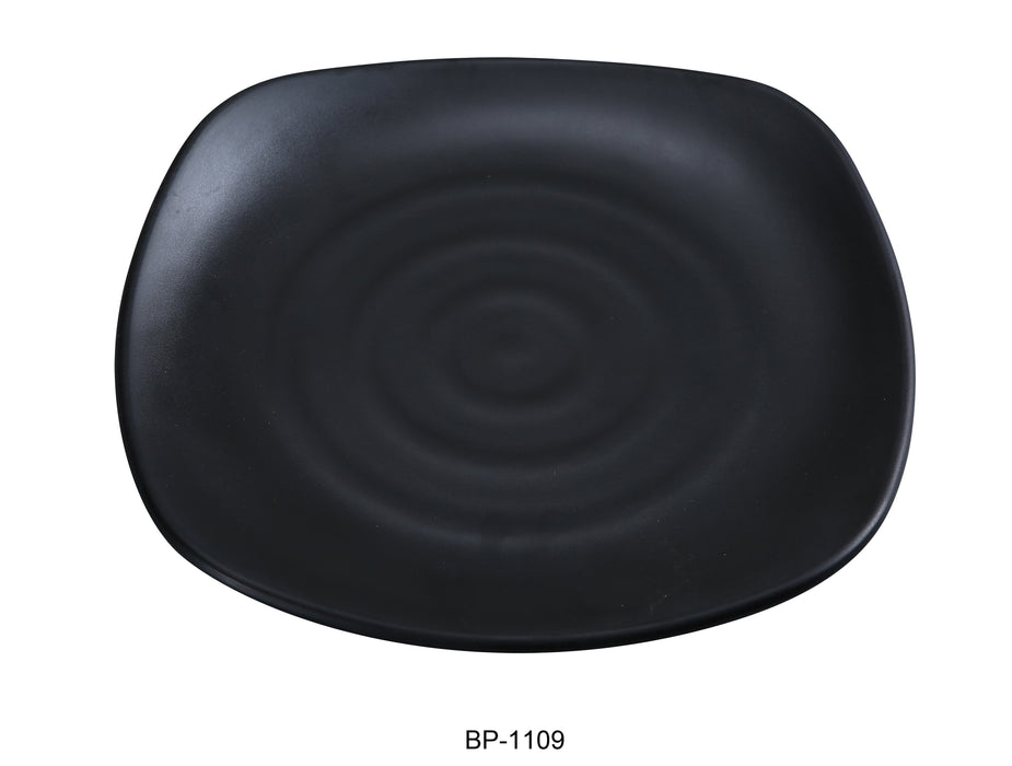 Yanco BP-1109 Black pearl-1 Square Plate, Shape: Square, Color: Black, Material: Melamine, Pack of 24