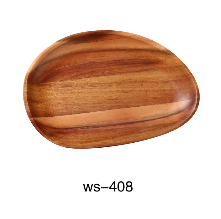 Yanco WS-408  8 1/4" X 5 3/4" X 3/4" OVAL ACACIA TRAY, Shape: Oval, Color: Tan, Material: Wood, Pack of 24