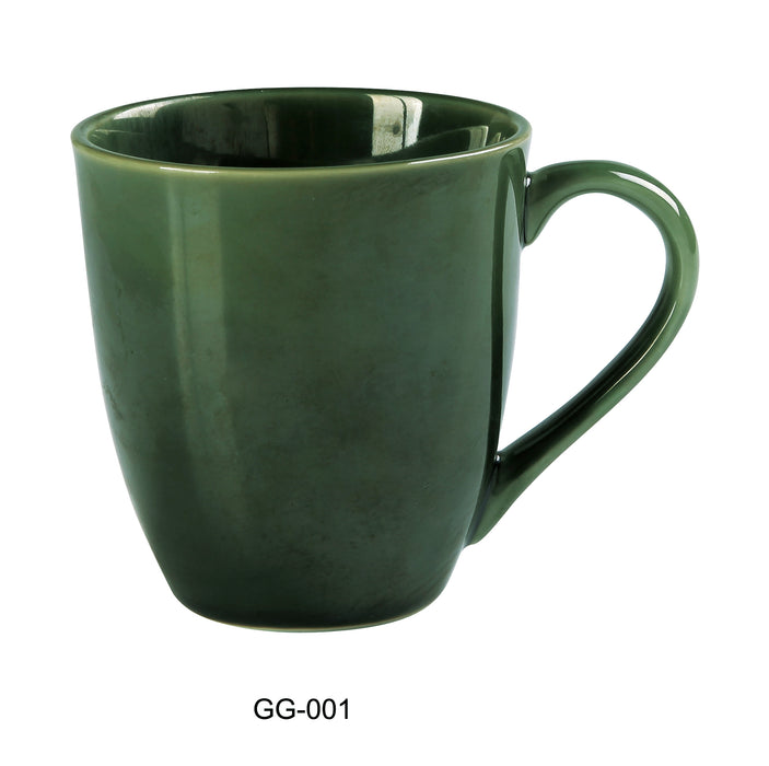 Yanco  GG-001 Green Gem Coffee Mug, Shape: Round, Color: Green, Material: China, Pack of 36