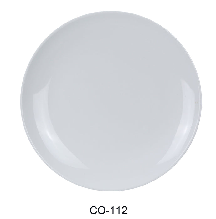 Yanco CO-112 Coupe Pattern Round Plate, Shape: Round, Color: White, Material: Melamine, Pack of 24