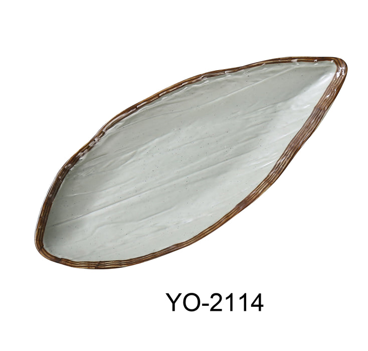 Yanco YO-2114 Yoto 14 1/2" X 6"X 1 3/4"  Oval Display Plate With Foot, Melamine, Pack of 12 (1 Dz)