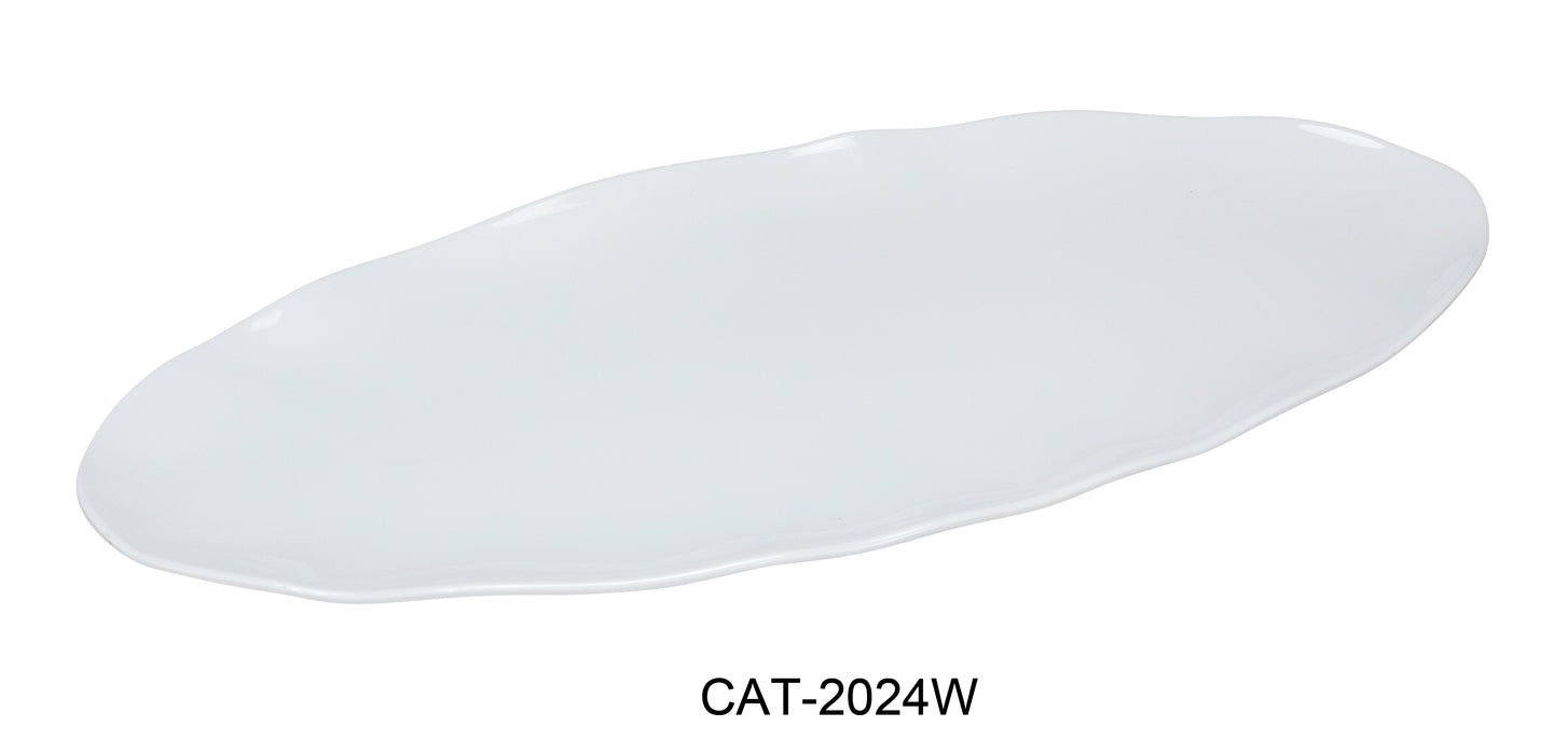 Yanco CAT-2024W Catering Oval Platter, Shape: Oval, Color: White, Material: Melamine, Pack of 6