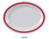 Yanco HS-209 Houston Oval Platter, Shape: Oval, Color: White and Red, Material: Melamine, Pack of 24