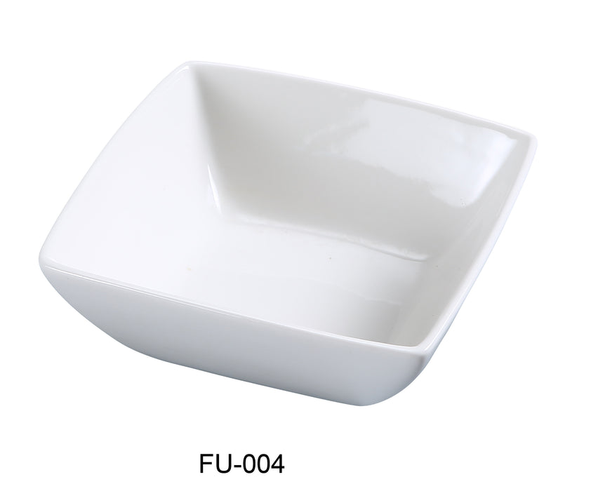 Yanco FU-004 Fuji 4" Square Bowl, Shape: Square, Color: White, Material: China, Pack of 36