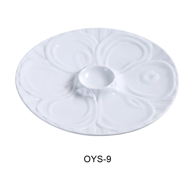 Yanco OYS-9 Oyster Plate, Shape: Round, Color: White, Material: China, Pack of 24