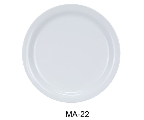 Yanco MA-22 Mayor 8.375" Narrow Rim Plate, Shape: Round, Color: White, Material: China, Pack of 36
