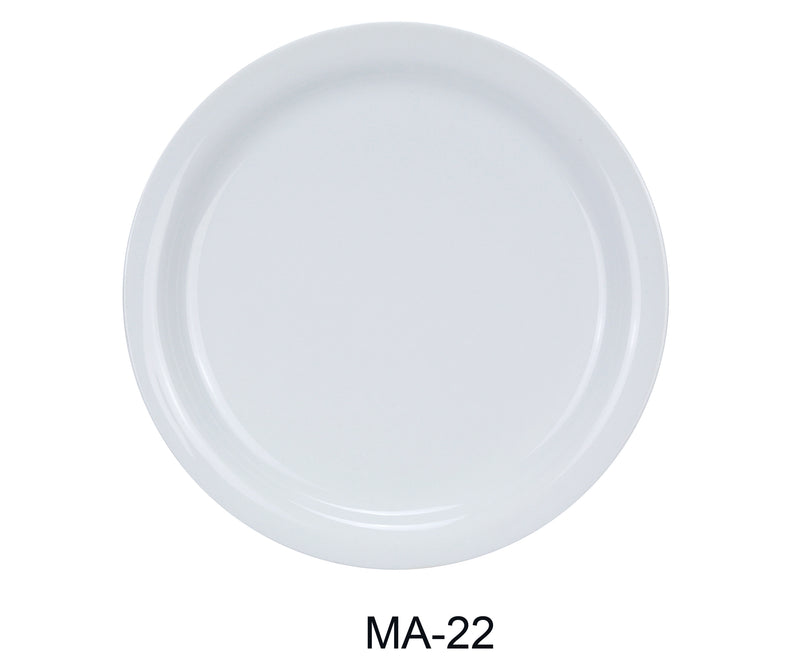 Yanco MA-22 Mayor 8.375" Narrow Rim Plate, Shape: Round, Color: White, Material: China, Pack of 36
