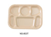 Yanco NS-803T Nessico 6-Compartment Plate, Shape: Rectangular, Color: Tan, Material: Melamine, Pack of 12