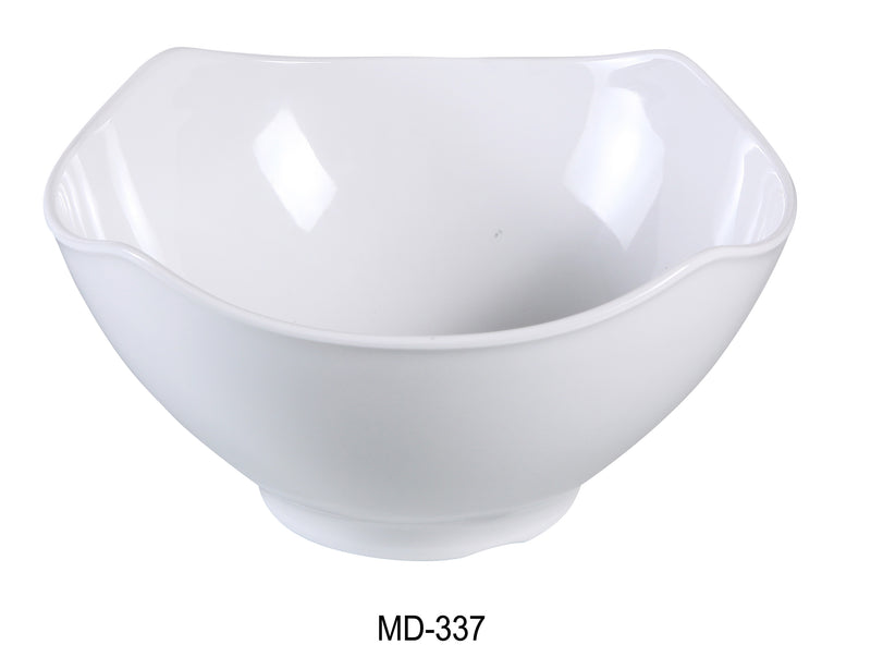 Yanco MD-337 Milando Square Bowl, Shape: Square, Color: White, Material: Melamine, Pack of 24