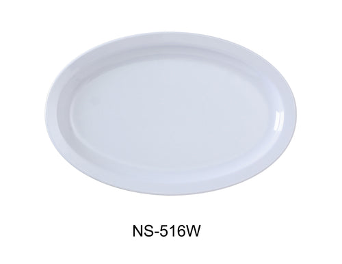Yanco NS-516W Nessico Oval Platter with Narrow Rim, Shape: Oval, Color: White, Material: Melamine, Pack of 12