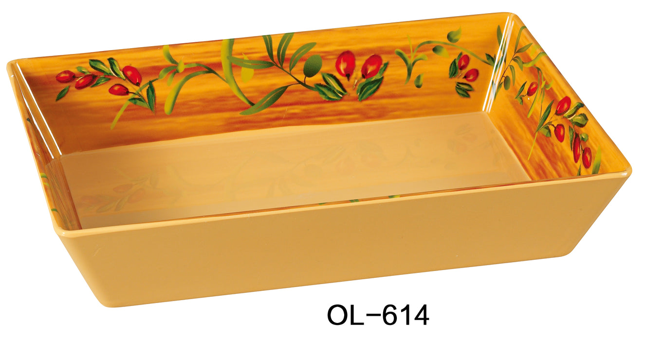 Yanco Olive OL-614 Rectangular Deep Plate, Melamine, Pack of 12 (1 Dz)
