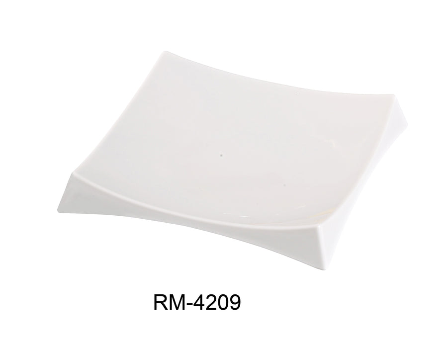 Yanco RM-4209 Rome Square Sushi Plate with Foot, Melamine, Pack of 12 (1 Dz)