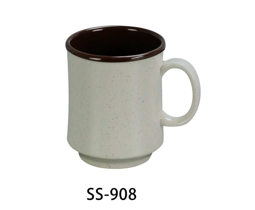 Yanco SS-908 Sesame Two-Tone Coffee/Tea Mug, Melamine, Pack of 48 (4 Dz)