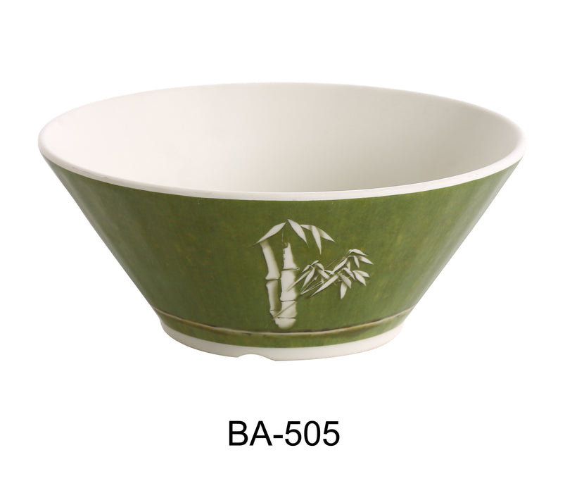 Yanco BA-505 Bamboo Style 5.5" Soup Bowl, Shape: Round, Color: Green, Material: Melamine, Pack of 48