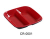 Yanco CR-0001 Black and Red Two-Tone Divided Sauce Dish, Shape: Rectangular, Color: Black and Red, Material: Melamine, Pack of 72