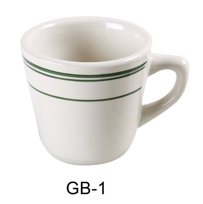 Yanco GB-1 Green Band Tall Cup, , Color: White and Green, Material: China, Pack of 36