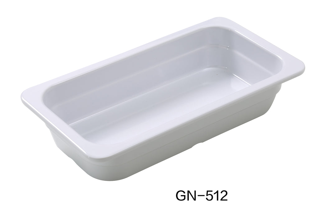 Yanco GN-512 GN PAN 12.75" X 7" X 2.5" PAN, Shape: Rectangular, Color: White, Material: Melamine, Pack of 6