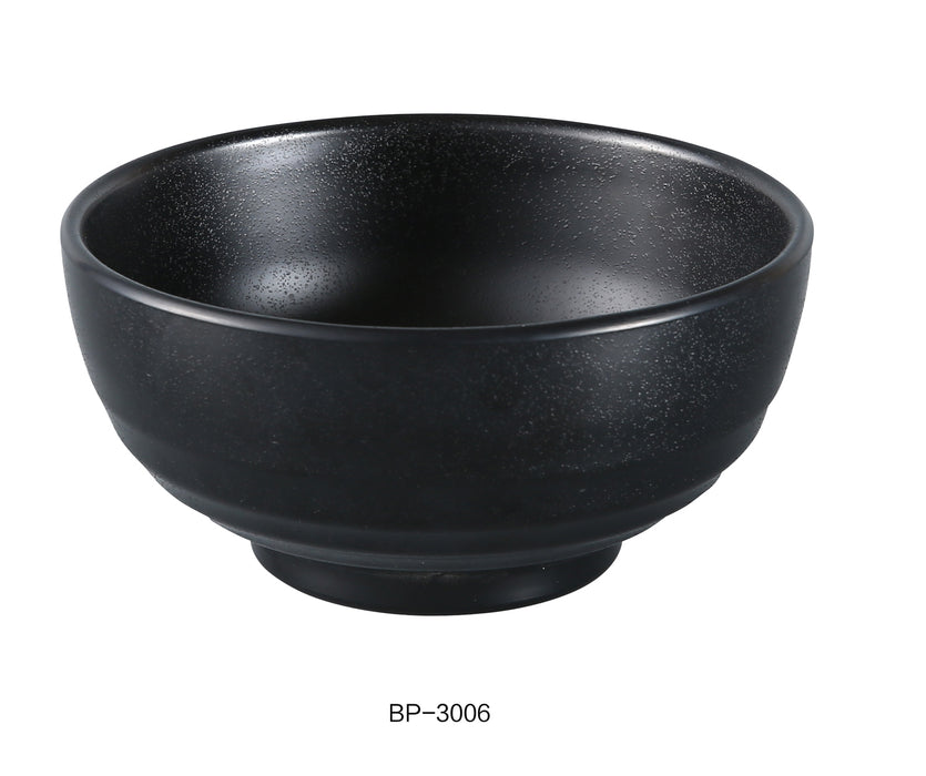 Yanco BP-3006 Black Pearl-2 Woodong Noodle Bowl, Shape: Round, Color: Black, Material: Melamine, Pack of 48