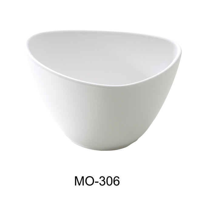 Yanco MO-306 Moderne 5.5" Triangle Bowl 16 OZ, Shape: Triangular, Color: White, Material: Melamine, Pack of 48