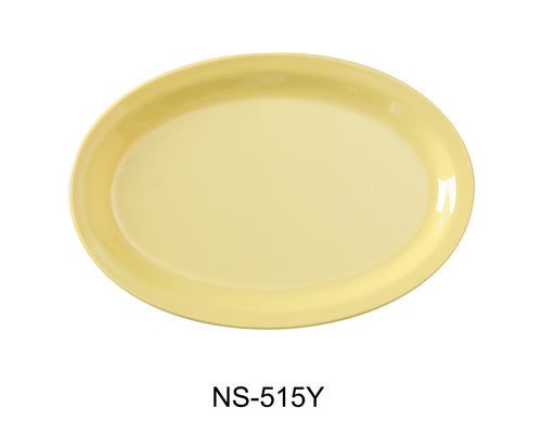 Yanco NS-515Y Nessico Oval Platter with Narrow Rim, Shape: Oval, Color: Yellow, Material: Melamine, Pack of 12