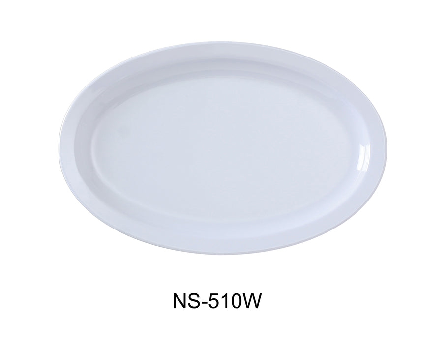 Yanco Nessico NS-510W Oval Platter with Narrow Rim, Melamine, Pack of 24 (2 Dz)