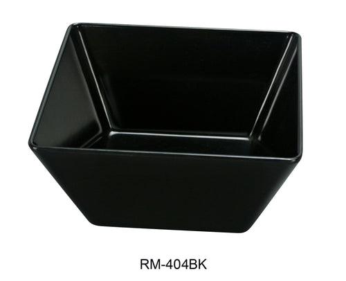 Yanco Rome RM-404BK Square Bowl, Melamine, Pack of 72 (6 Dz)