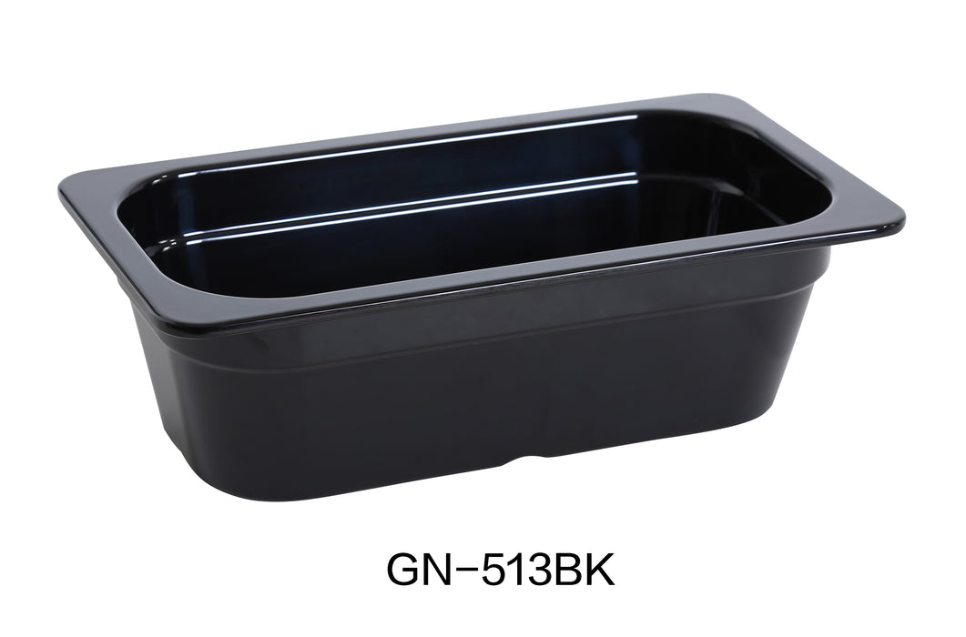 Yanco GN-513BK GN PAN 12.75" X 7" X 4" PAN, Shape: Rectangular, Color: Black, Material: Melamine, Pack of 6