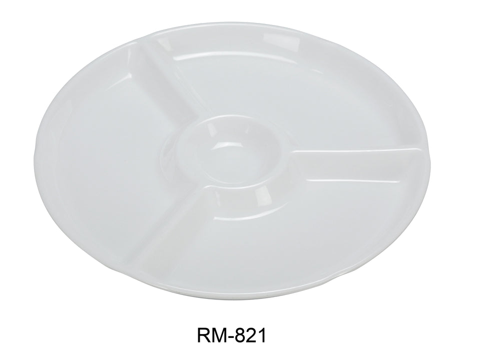 Yanco RM-821 Rome 4-Compartment Plate, Melamine, Pack of 12 (1 Dz)