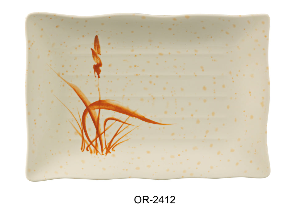 Yanco OR-2412 Orchis Rectangular Plate, Shape: Rectangular, Color: Tan, Material: Melamine, Pack of 36