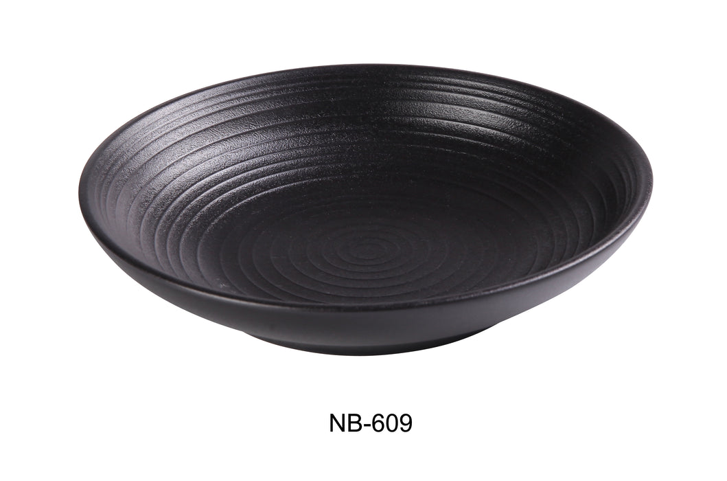Yanco  NB-609 Noble Black Salad / Pasta Bowl, Shape: Round, Color: Black, Material: China, Pack of 12