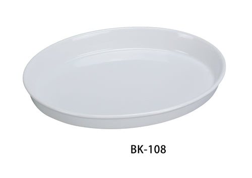 Yanco BK-108 Accessories 8" X 11" X 2" OVAL DEEP PLATE, Shape: Oval, Color: White, Material: China, Pack of 24