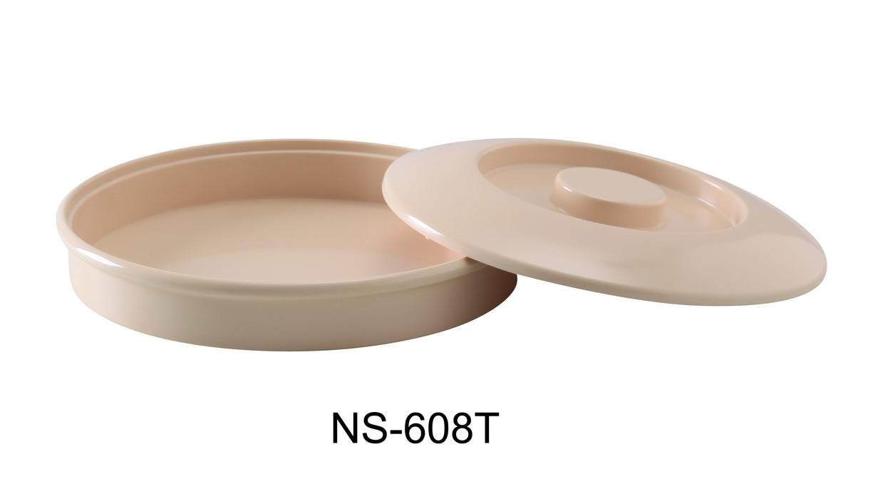 Yanco NS-608T Nessico Tortilla Server with Lid, Shape: Round, Color: Tan, Material: Melamine, Pack of 12