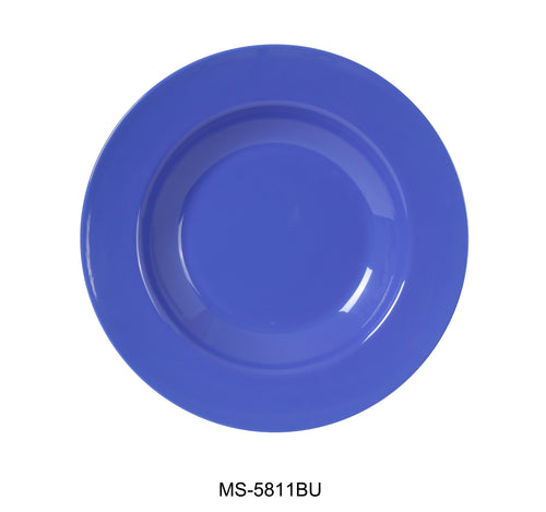 Yanco MS-5811BU Mile Stone Pasta Bowl, Shape: Round, Color: Blue, Material: Melamine, Pack of 24