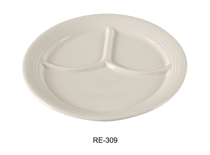 Yanco RE-309 Recovery Compartment Plate, Shape: Round, Color: White, Material: China, Pack of 24