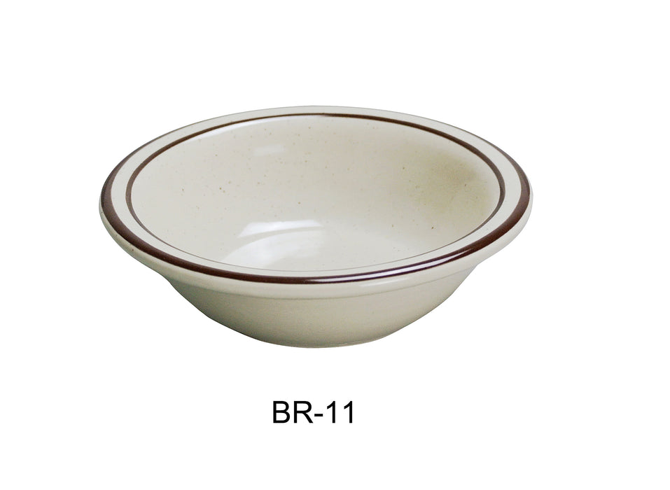 Yanco BR-11 Brown Speckled Fruit Bowl, Shape: Round, Color: White and Brown, Material: China, Pack of 36