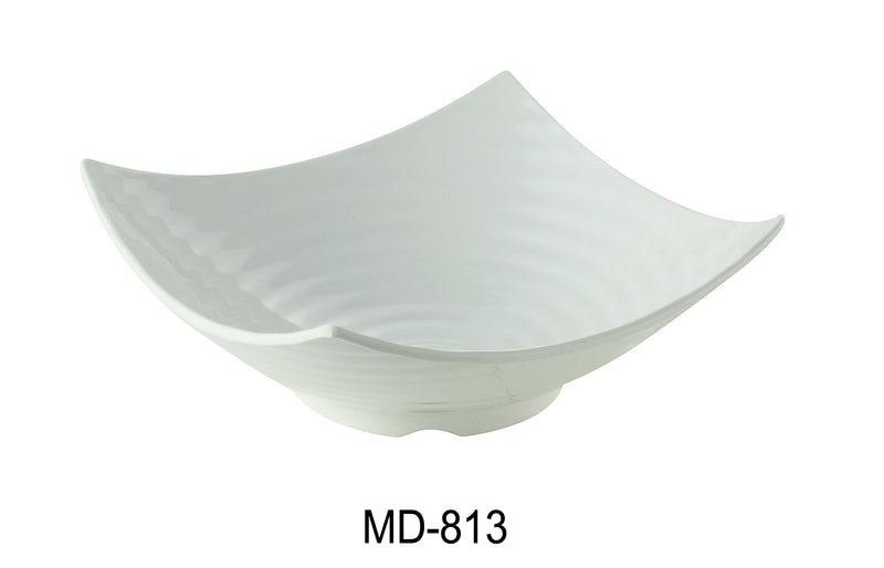 Yanco MD-813 Milando 13" Square Bowl, Shape: Square, Color: White, Material: Melamine, Pack of 12