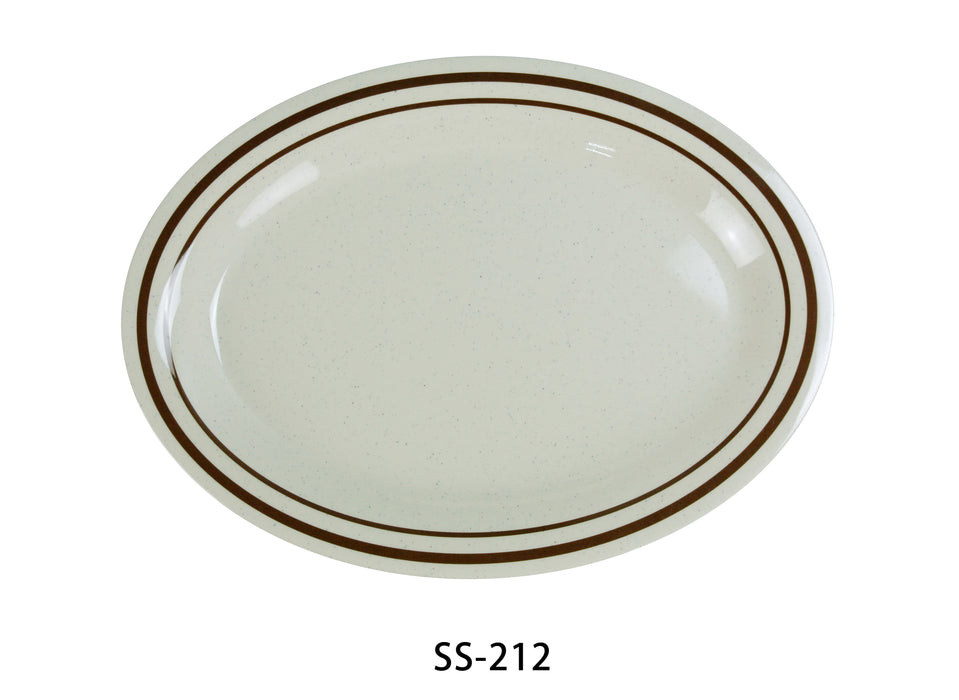 Yanco SS-212 Sesame Oval Platter, Melamine, Pack of 12 (1 Dz)