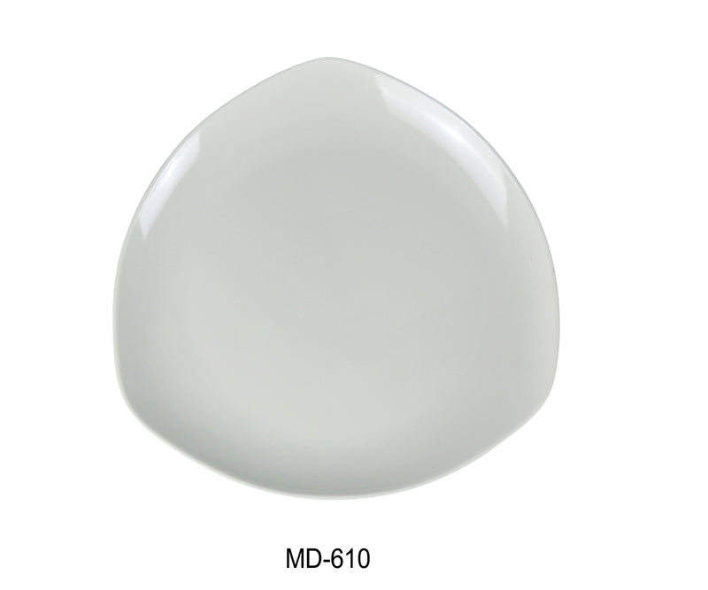Yanco MD-610 Milando 10"  Triangle Coupe Plate, Shape: Triangular, Color: White, Material: Melamine, Pack of 24
