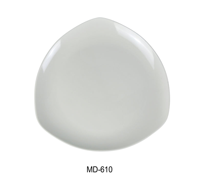 Yanco MD-610 Milando 10"  Triangle Coupe Plate, Shape: Triangular, Color: White, Material: Melamine, Pack of 24