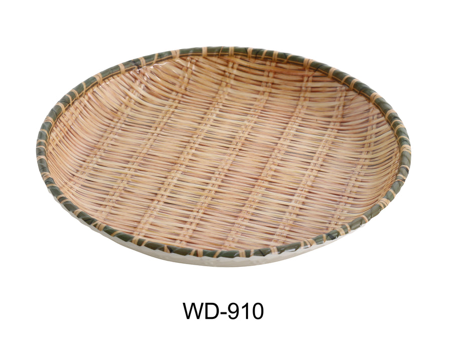 Yanco WD-910 Wooden Tray 9" Deep Round Plate, Melamine, Pack of 24 (2 Dz)