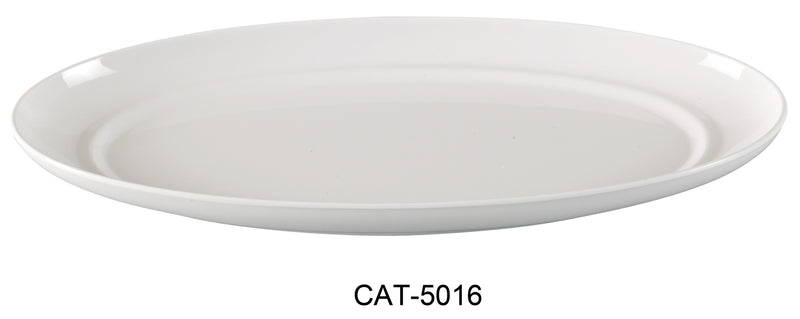 Yanco CAT-5016 Catering Deep Platter, Shape: Oval, Color: White, Material: Melamine, Pack of 12