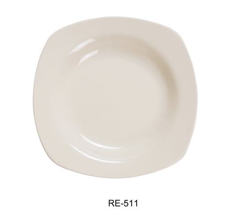 Yanco RE-511 Recovery 11.5" Square Pasta Bowl, Shape: Square, Color: White, Material: China, Pack of 12