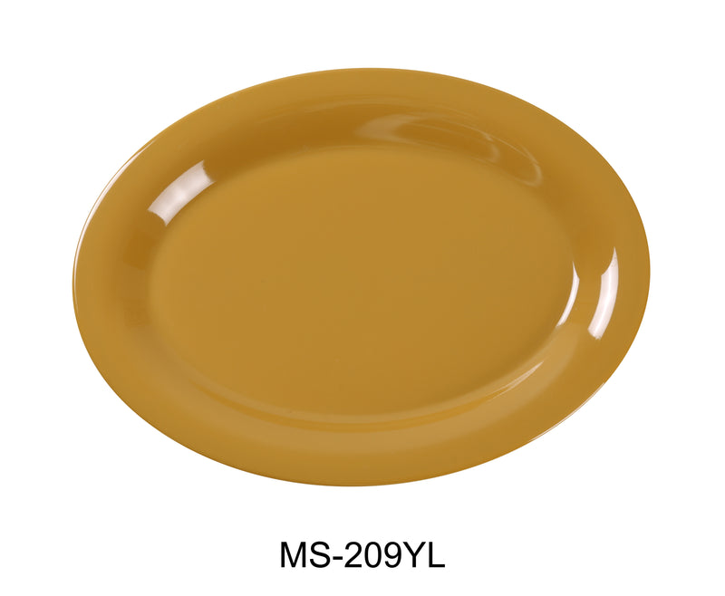 Yanco MS-209YL Mile Stone Oval Platter, Shape: Oval, Color: Yellow, Material: Melamine, Pack of 24