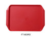 Yanco FT-803RD Serving Trays 17" X 12" FAST FOOD TRAY WITH  HANDLE RED, Shape: Rectangular, Color: Red, Material: Plastic, Pack of 24