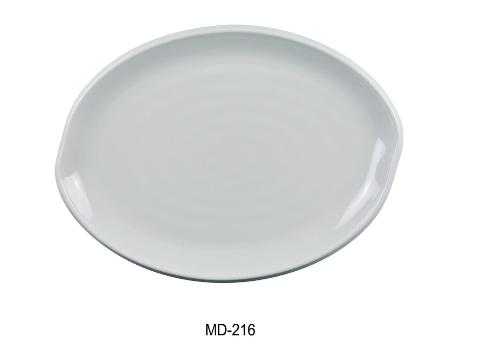 Yanco MD-216 Milando Oval Plate, Shape: Oval, Color: White, Material: Melamine, Pack of 12