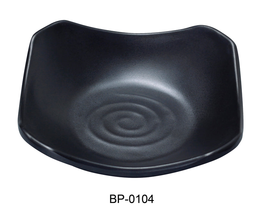 Yanco BP-0104 Black pearl-1 New Square Dish, Shape: Square, Color: Black, Material: Melamine, Pack of 72