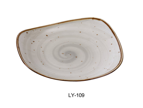 Yanco LY-109 Lyon Collection 8.75" Plate, Shape: Abstract/Novelty, Color: Beige, Material: China, Pack of 24