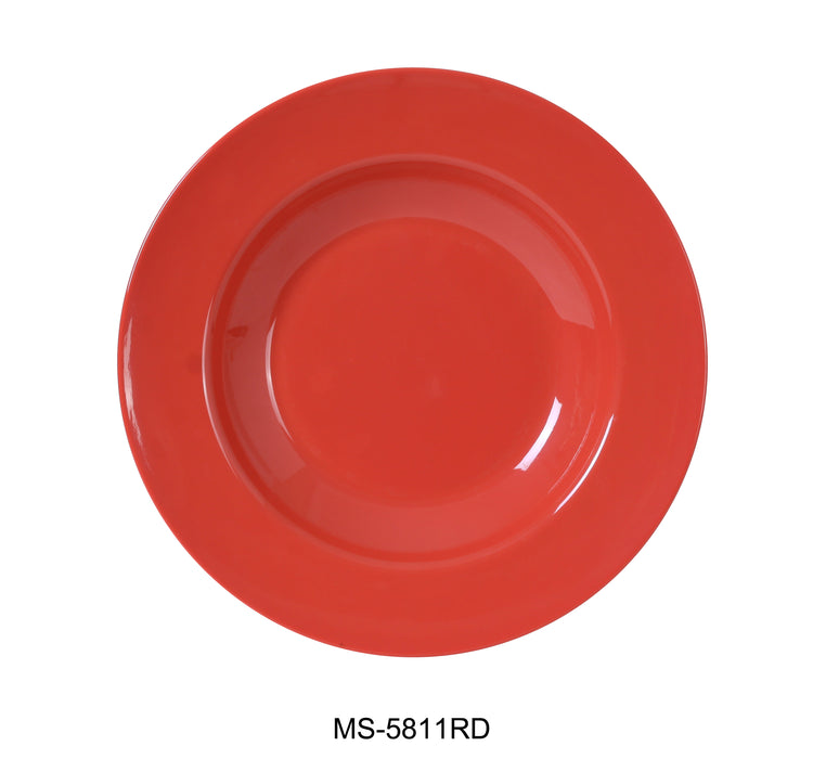 Yanco MS-5811RD Mile Stone Pasta Bowl, Shape: Round, Color: Red, Material: Melamine, Pack of 24
