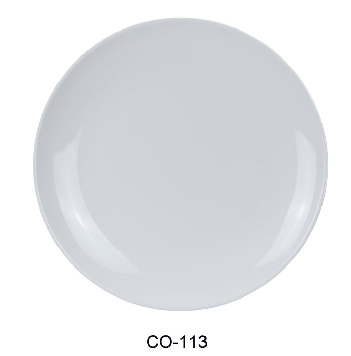 Yanco CO-113 Coupe Pattern Round Plate, Shape: Round, Color: White, Material: Melamine, Pack of 12